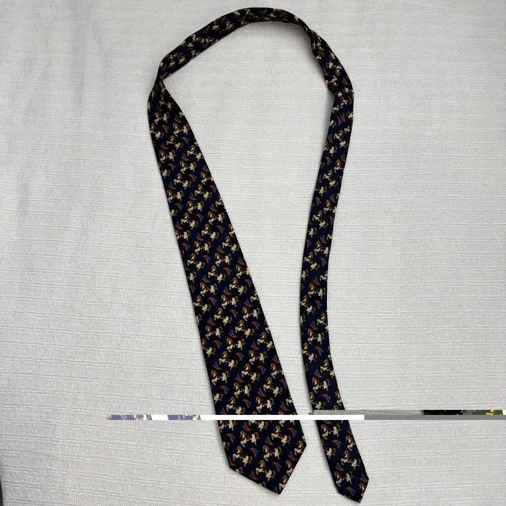 Brooks Brothers Makers Silk Horse Rainbow‎ Navy Mens Tie OS USA